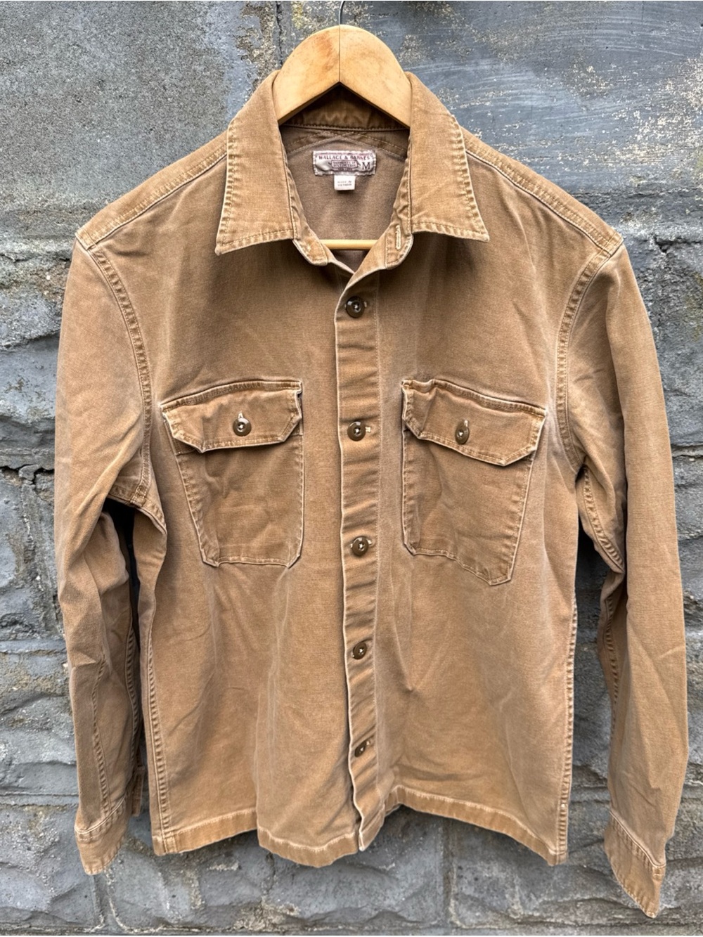 Wallace & Barnes Shirt Mens Medium Canvas Long Sleeve Overshirt Shacket J Crew